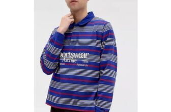 Iets frans… Blue Sports Long Sleeve Polo Shirt
