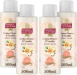 Imperial Leather Comforting Cotton Flower & Vanilla Bath Soak, Rich Indulgent Lather & Long Lasting Luxury Fragrance, Vegan & Cruelty Free 4 x 500ml