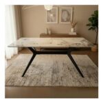 Indoor Living 4 Seater Marble Top Rectangular Dining Table