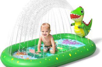 Inflatable Paddling Pool for Kids, Splash Pad for Kids, 3 in 1 Dinosaur Pattern Kids Pool Inflatables, Thickened Material with Water Pipe, Backyard Summer Water Toys for Boys and Girls Age 1