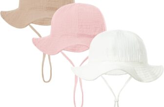 Invalidism 3 Pack Baby Toddler Sun Hat Kids Summer Sun Protection Hats UPF 50 Wide Brim Adjustable Unisex Bucket Hat Boy Girls Beach Hats for Toddler Kids