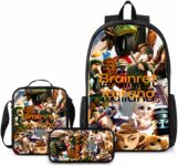 Italian Brainrot School Backpack Set, Polyester Boys Backpack with 1 Lunch Bag and 1 Pencil Case, Lightweight Backpack for Commute and Weekend Trips, Gift for Italian Brainrot Lovers
