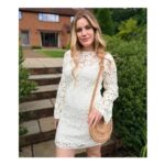 Ivory Crochet Bell Sleeve Dress
