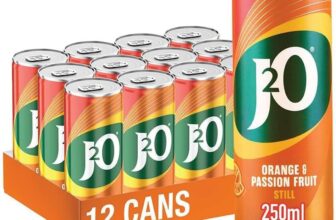 J2O Fruit Juice, Orange and Passion Fruit, 250ml Cans (Pack of 12)
