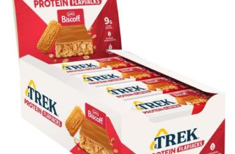 JBs TREK Protein Flapjack – Biscoff – Plant-based Protein – Vegan – Source of Fibre – 16 x 50g – 0,8kg