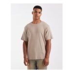 JJ Rebel Ribbed T-Shirt in Beige.