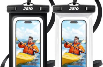 JOTO 2 Pack Waterproof Phone Pouch Case Up to 7, IPX8 Underwater Phone Case Protector Cellphone Dry Bag for iPhone 17/Air 16 15 14 13 12 Pro Max Xs Max XR X 8 7 6S Plus SE/Galaxy S24 S23 -Blackclear