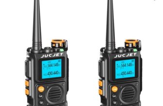JUCJET UVK6 (2 pcs) Dual Band Walkie Talkie, 999 Channel, Voice Noise Reduction, 2600mAh Rechargeable – Sold by wise-eu FBA (Prime Deal)