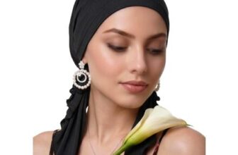 JUVTO Womens Pre-Tied Chemo Head Scarf, Black
