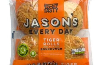 Jasons Every Day Tiger Bread Rolls with Sourdough 4 Pack