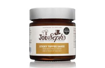 Joe & Sephs Sticky Toffee Caramel Sauce (1x230g) 1 Star Great Taste Award, Drizzle for Ice Cream, Coffee, Pancakes Vegetarian (£2.58 S&S)
