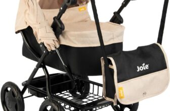 Joie Junior Stone Classic Pram & Parasol Includes Matching Changing Bag & Adjustable Hood Under Seat Storage Kids Toy Travel System Pushchair Buggy Pushchair & Pram Toys for Kids Aged 3