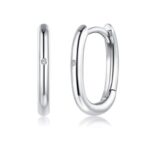 Josfeva Hypoallergenic U-Shaped Geometric Hoop Earrings, 925 Silver, CZ