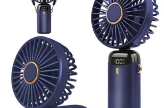 Jsdoin Hand Held Fan,Portable Handheld USB Rechargeable Fans with 5 Speeds,Battery – Blue, Green or Pink. Sold by SUMITARA FBA