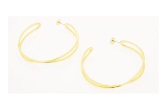 KAREN MILLEN Gold Tone Criss Cross Hoop Earrings