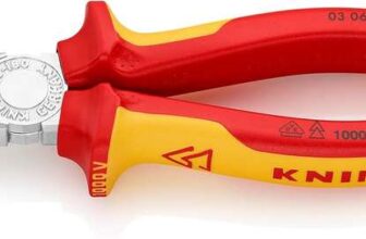 KNIPEX Combination Pliers Chrome-Plated Insulated with Multi-Component Grips, VDE-Tested 180mm, 03 06 180 – Prime Price