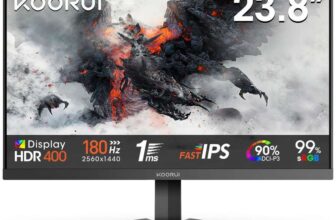 KOORUI G2421V 24 Inch Gaming Monitor,180Hz, Fast IPS, QHD 1440P, 1ms