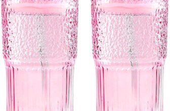 KOOSREEL Iced Coffee Cup, 2 Pack 20Oz/600ml Clear Glasses Cups with Lids and Glass Straws Drinking Glasses for Milk, Ice Water, Juice, Coffee, Soda,Cocktail,Cold or Hot Drinks