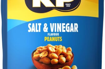 KP Nuts SALT & VINEGAR Peanuts 225g Pack – Roasted until golden for the perfect KP taste and crunch. Source of protein and high in fibre.