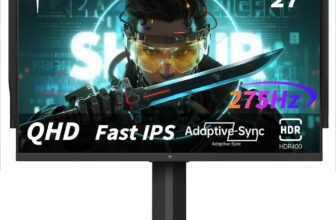 KTC 27Inch 240Hz Gaming Monitor, QHD 275Hz Monitor 1440P with Fast IPS Panel, 1msMPRT, Hardware Low Blue Light, 123% sRGB, Joystick and Headphone Hanger, Black 27M1 Pro