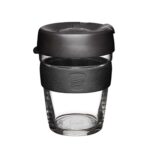 KeepCup Brew, Reusable Coffee Cup – Tempered Glass and Splashproof Sipper, M 12oz/340ml – Black or Eventide