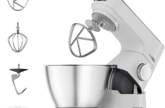 Kenwood Titanium Kitchen Stand Mixer with K-Whisk, Kneading Hook, Whisk and 5L Bowl, KVC65.001WH, Power 1400W, White – Prime Deal