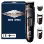 King C. Gillette Cordless Beard Trimmer for Men – 1 Trimmer, 5 Interchangeable Combs, Cleaning Brush, Charger, Zip Pouch,