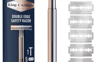 King C. Gillette Double Edge Safety Razor for Men, 1 Handle & 5 Platinum Coated Blades – £9.50 / £8.50 S&S