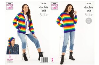 King Cole Pattern 6120: Womens Easy DK Sweater & Cardigan