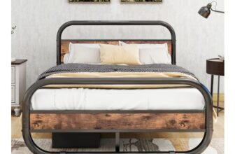 King Size Bed Frame with Headboard, Oval Platform, Under-Bed Storage