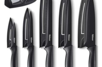 Knife Set, 5 Pieces Kitchen Knives Set with Healthy Anti-Rust Coating