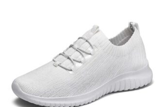 Konhill Womens Slip-on Trainers, Lightweight All-White