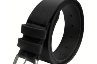 Kruze Mens Black Leather Belt