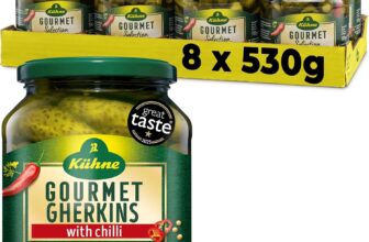 Kuhne Gherkins Gourmet Selection with Chilli, 530g, (Pack of 8)