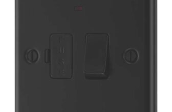 LAP 13A Switched Fused Spur with LED Matt Black with Black Inserts – free C& C