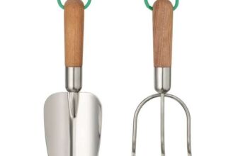 LÄRKAR 2-Piece Gardening Set, Birch/Stainless Steel Large – Free C&C