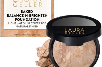LAURA GELLER NEW YORK Award-Winning Baked Balance-n-Brighten Color Correcting Powder Foundation – Fair – Buildable Light to Medium Coverage – Demi-Matte Natural Finish