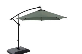 LED 3.01m Green Cantilever parasol with Base & cover – Special Buy – Once Theyre Gone, Theyre Gone