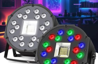 LED Stage Light, RGB LED Strobe Lights Sound Activated DMX Control, 7 Modes Uplighting Lights with Remote Control Stage Lighting, Disco Party Lights for Club,Christmas Party (2PCS)