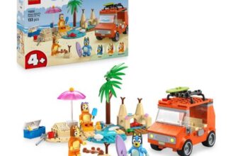 LEGO Bluey: Blueys Beach & Family Car Trip Toy with
