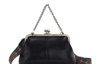 LHHMZ Womens Vintage Kiss-Lock Crossbody PU Leather Bag