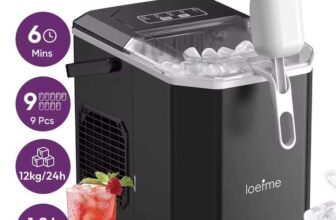 LOEFME 12kg/24h Electric Ice Maker Machine Bullet Ice 6 Mins 9pcs Ice Cubes with code – LOEFME Flagship Store