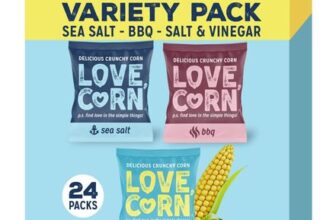 LOVE CORN Variety Pack Sea Salt, BBQ, Salt & Vinegar – (24 X 20g)