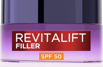 LOréal Paris SPF50 Cream Revitalift Filler Deep Replumping Anti-Ageing, UV Protection, Moisturising, Intensely Hydrates and Smooth Wrinkles with Macro, Micro and Micro-Epidermic Hyaluronic Acid, 50ml