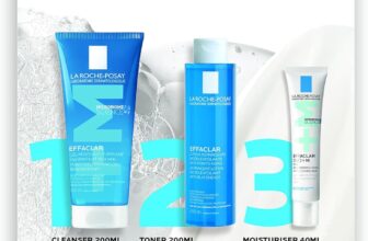 La Roche Posay Effaclar 3-Step Anti-Blemish System Kit, Complete Skincare Routine, Cleanser 200ml, Toner 200ml, & Moisturiser 40ml, Suitable For All Skin Types Including Oily & Blemish-Prone Skin