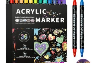 Lamitocs 36-Color Acrylic Paint Markers, Dual Tip