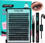 Lash Extension Kit 280PCS Eyelash Clusters 70D DIY Eyelash Extension Kit Individual Lashes Natural Lash Clusters Kit with Lash Bond and Remover, Lash Tweezers(70D,D-Mix9-16mm Kit)