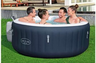 Lay-Z-Spa New York 4 Person AirJet Hot Tub & Cover – With Code