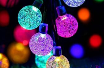 Lezonic Solar Fairy Lights Outdoor Waterproof, 50LED Solar Garden Lights, 8 Mode 7M/23Ft Indoor/Outdoor String Lights for Garden Patio Yard Home Christmas Parties Wedding(Multi-Coloured)