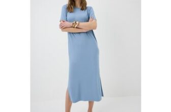 Light Blue T-Shirt Midi Dress